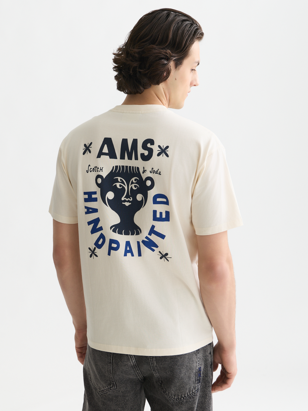 Front and back artwork relaxed-fit T-shirt