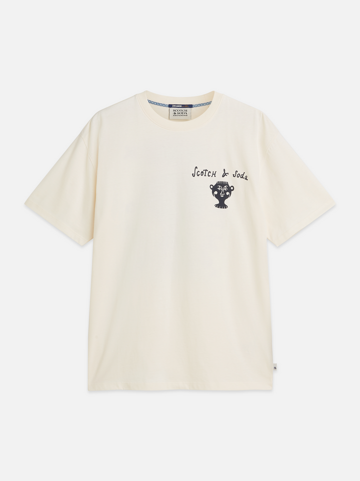 Front and back artwork relaxed-fit T-shirt