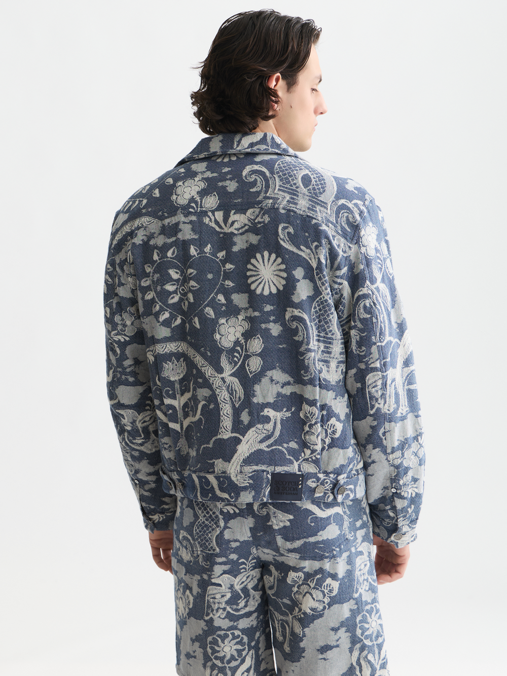 Delfts Blauw jacquard trucker jacket