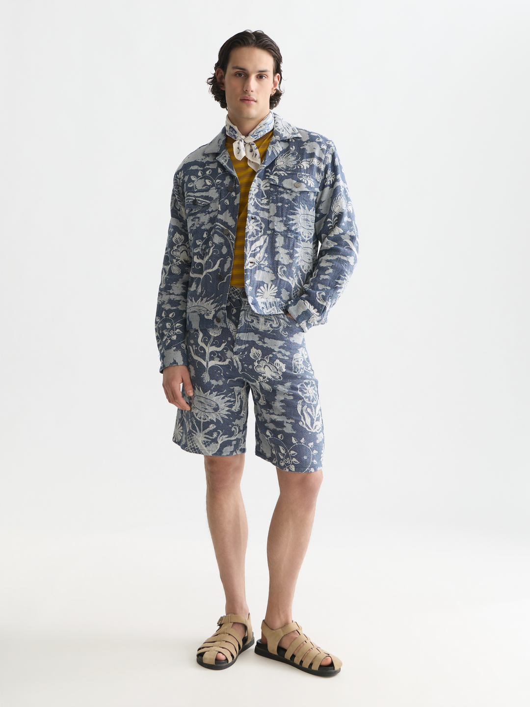 Delfts Blauw jacquard trucker jacket