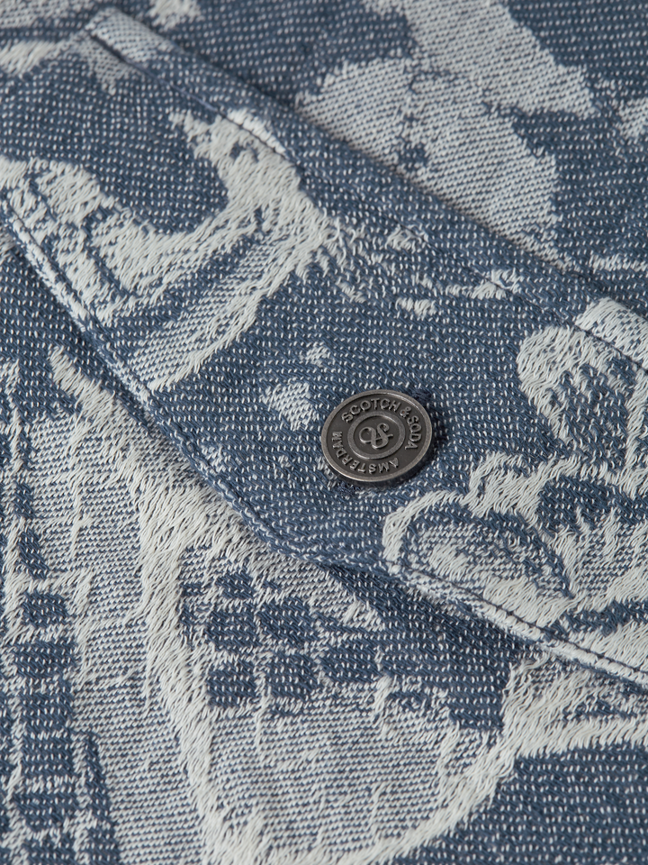 Delfts Blauw jacquard trucker jacket