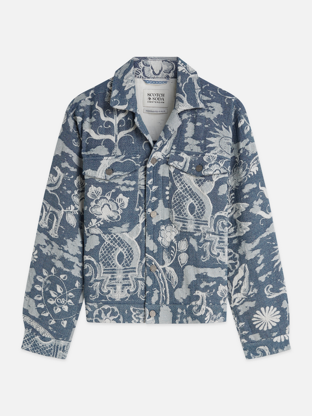 Delfts Blauw jacquard trucker jacket