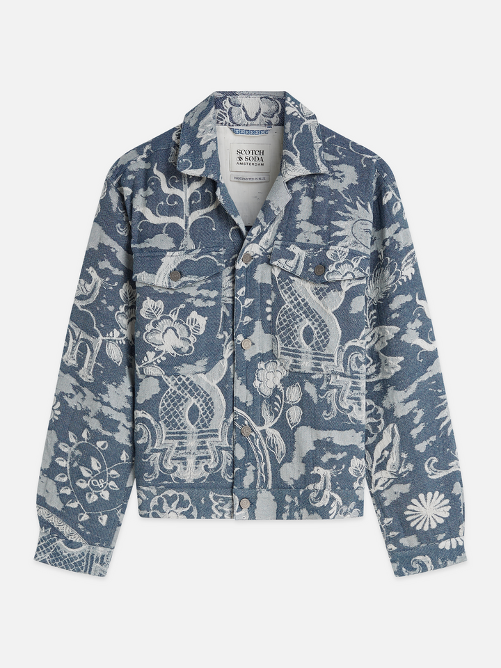 Delfts Blauw jacquard trucker jacket