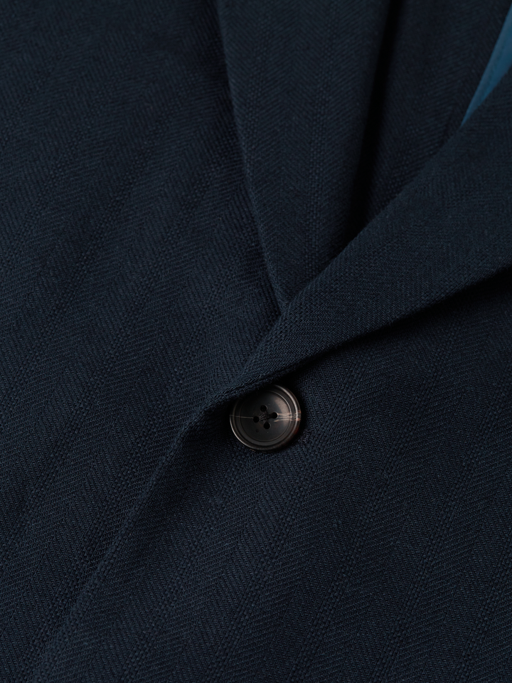 Pierce unconstructed linen blend peak lapel blazer