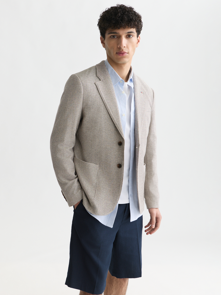 Tate unconstructed cotton blend regular-fit blazer