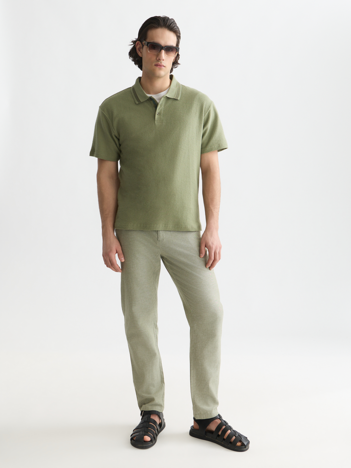 Seasonal core Warren cotton-linen twill jogger