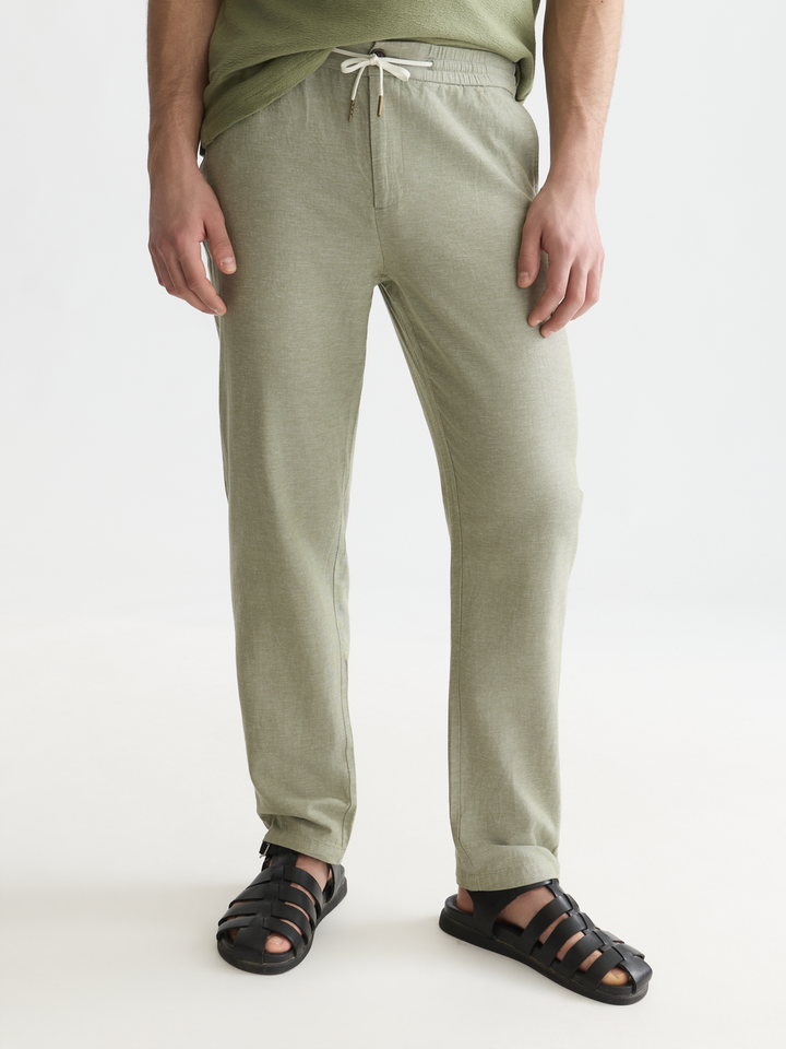 Seasonal core Warren cotton-linen twill jogger