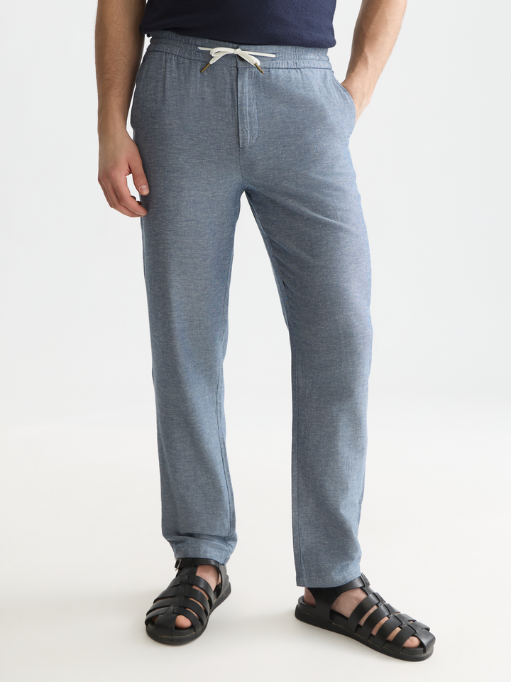 Seasonal core Warren cotton-linen twill jogger
