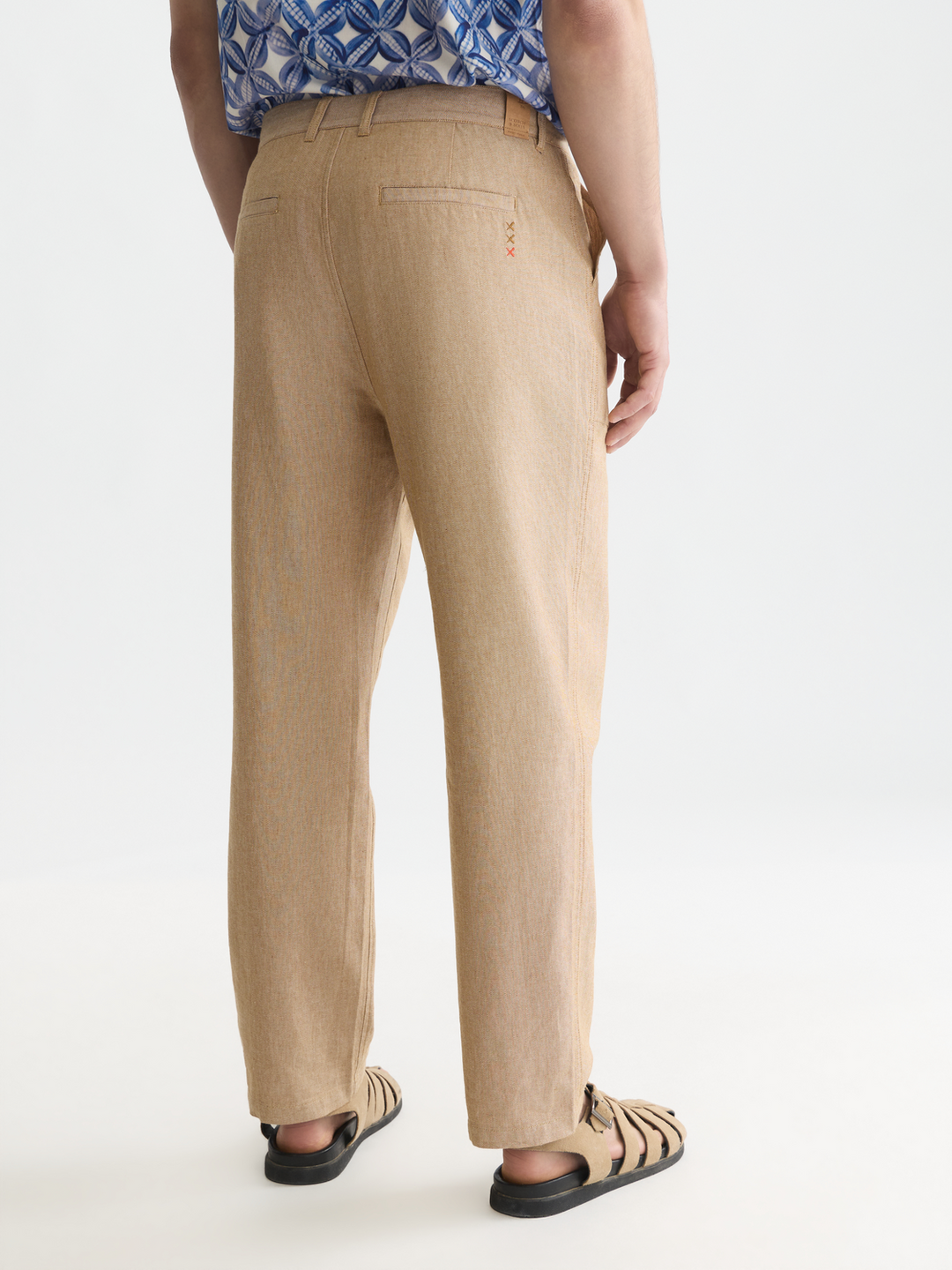 Harper linen blend twill tapered-fit chino