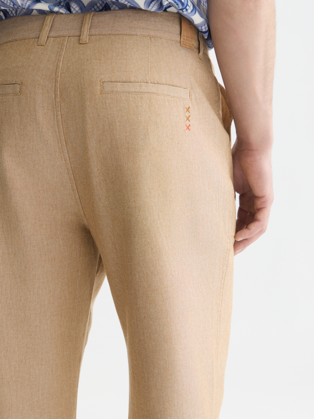 Harper linen blend twill tapered-fit chino