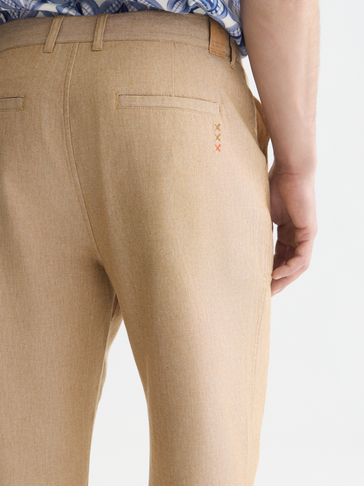 Harper linen blend twill tapered-fit chino