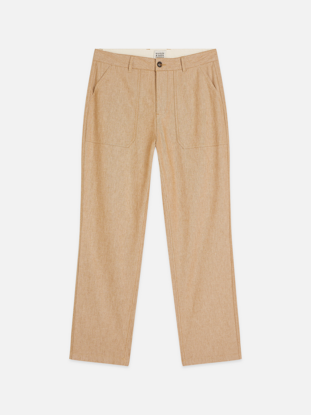 Harper linen blend twill tapered-fit chino