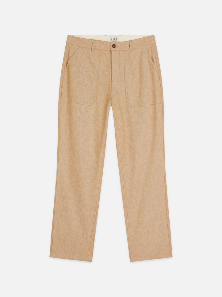 Harper linen blend twill tapered-fit chino