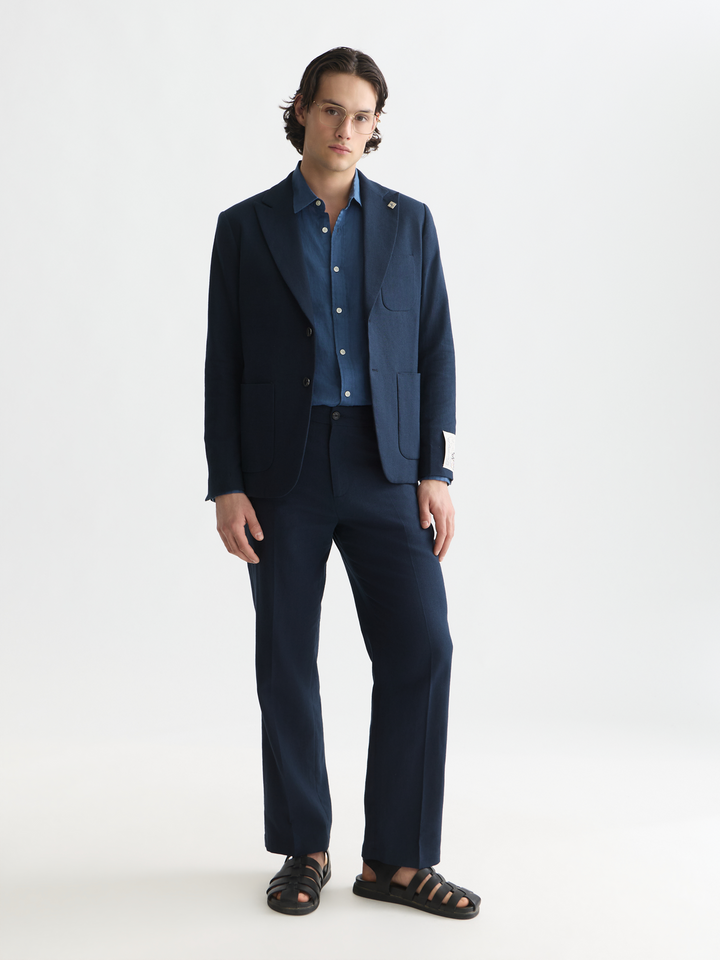 Otis linen blend herringbone relaxed straight-fit chino