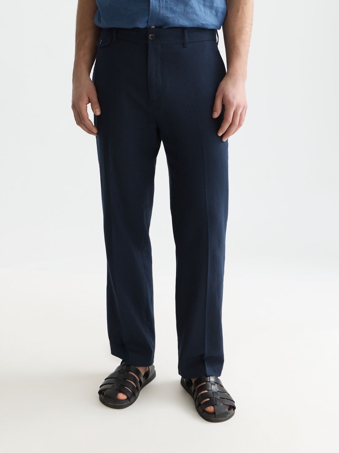Otis linen blend herringbone relaxed straight-fit chino