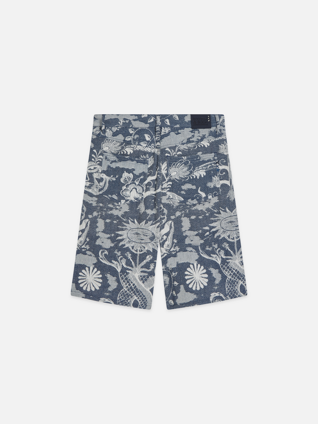 Delfts Blauw jacquard wide fit 5 pocket shorts