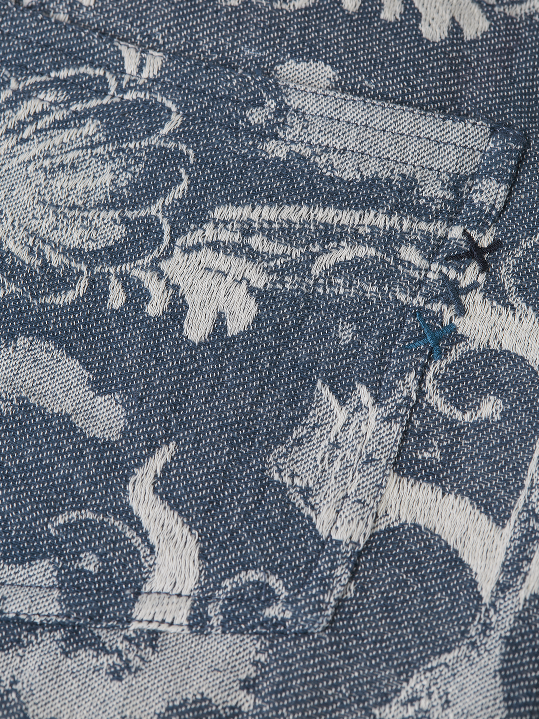 Delfts Blauw jacquard wide fit 5 pocket shorts