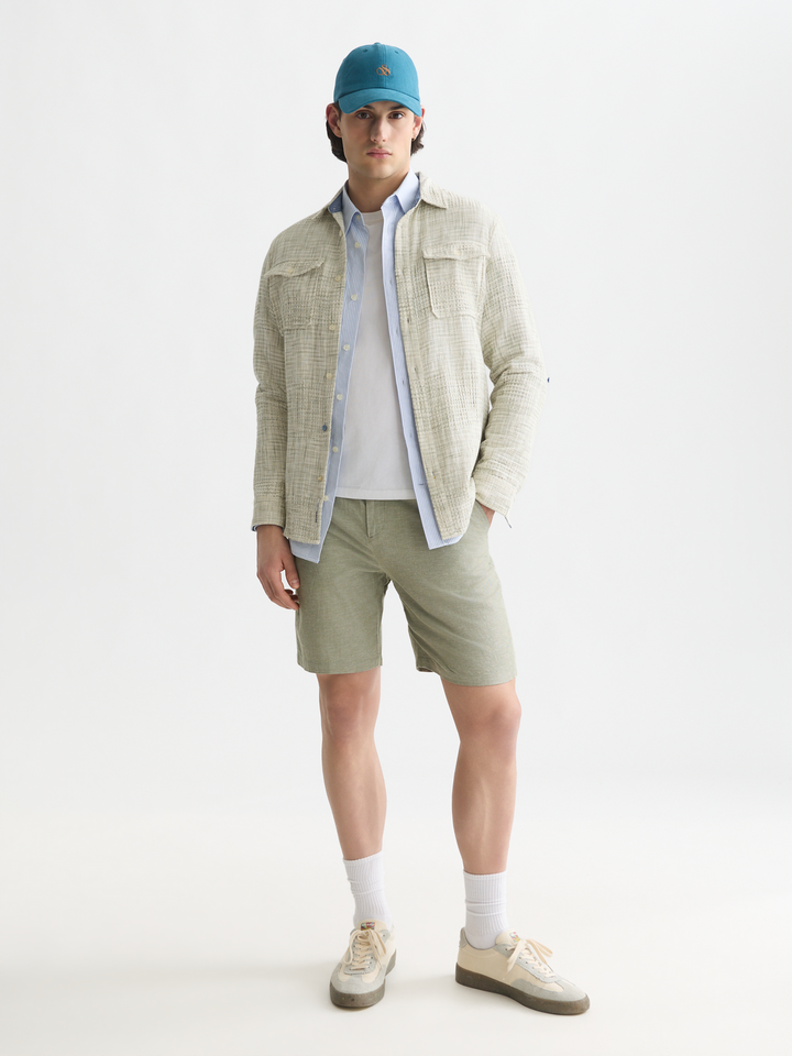Seasonal core Fave cotton linen regular-fit shorts