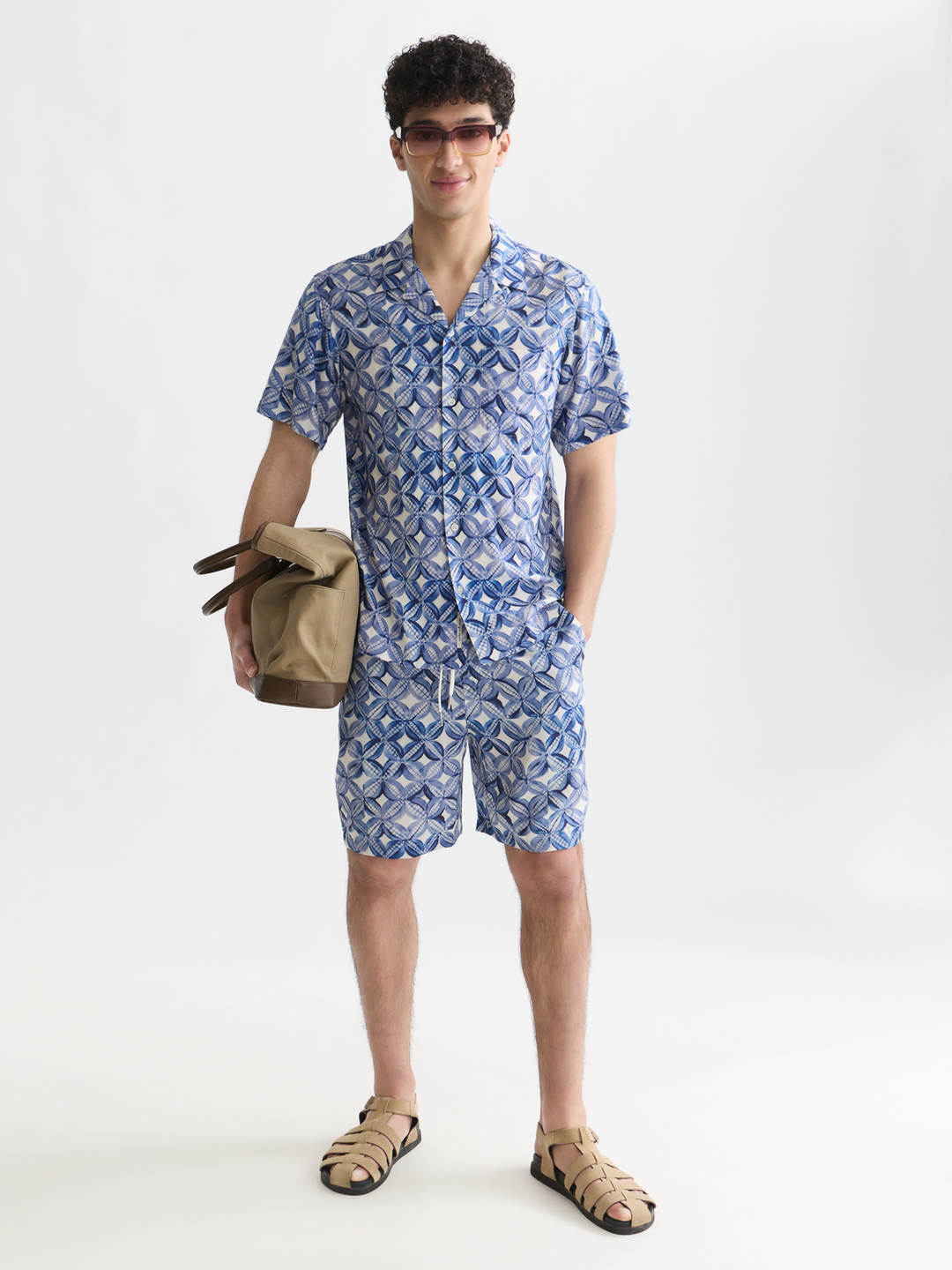 Fave printed tencel relaxed-fit bermuda shorts