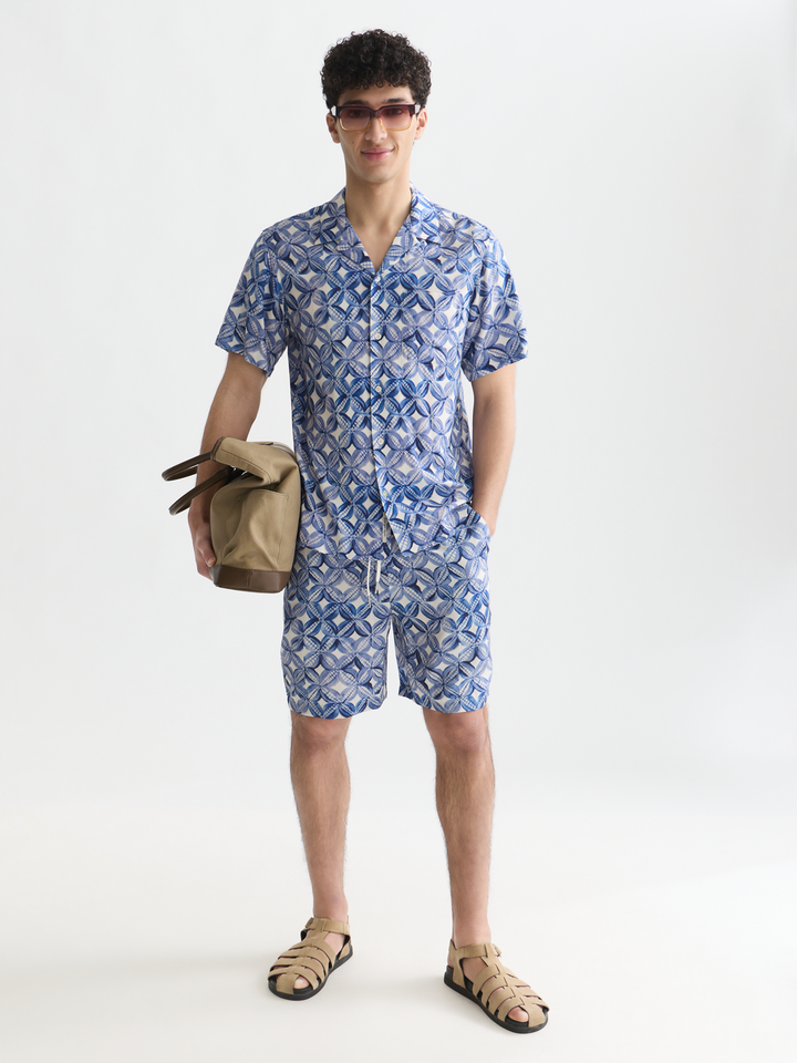 Fave printed tencel relaxed-fit bermuda shorts