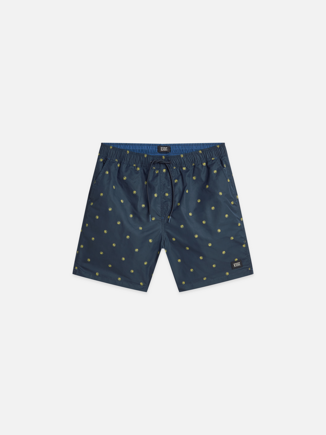 Mini print mid-length swim shorts