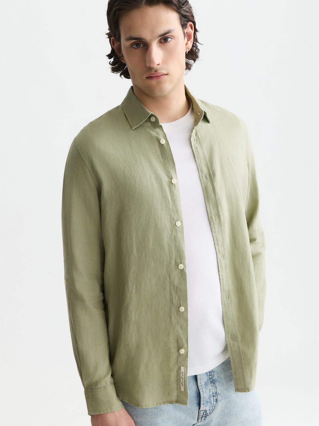 Seasonal core linen regular-fit shirt