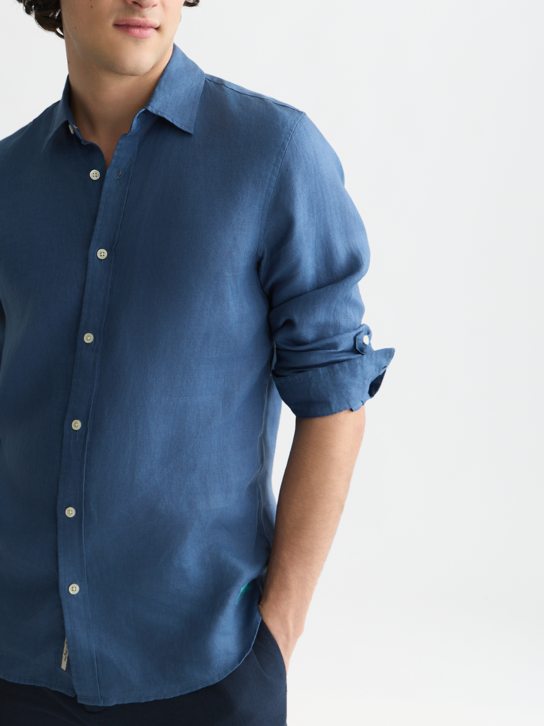 Seasonal core linen regular-fit shirt