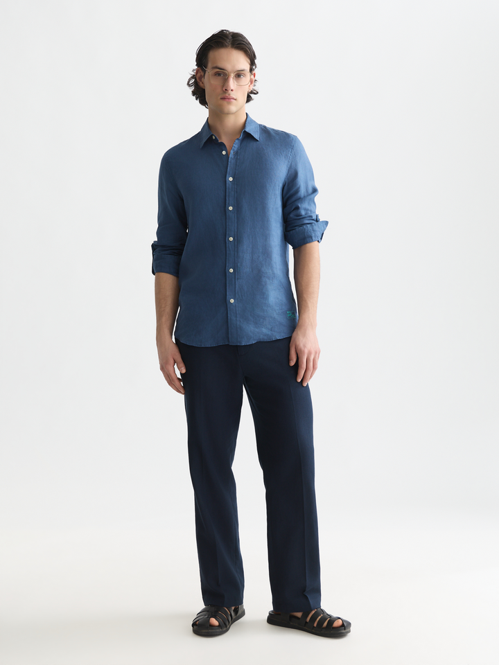 Seasonal core linen regular-fit shirt