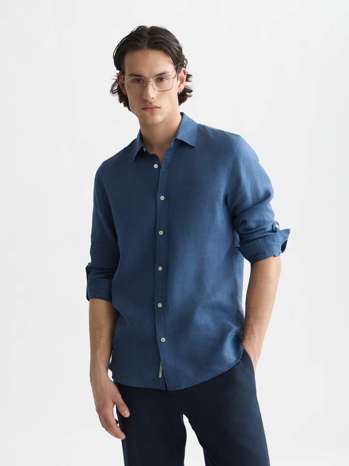 Seasonal core linen regular-fit shirt