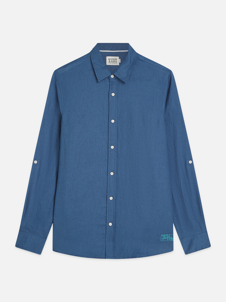 Seasonal core linen regular-fit shirt