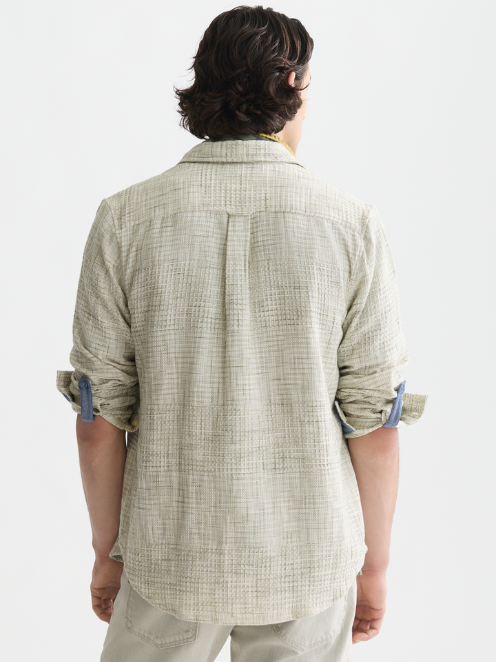 Melange waffle regular-fit shirt