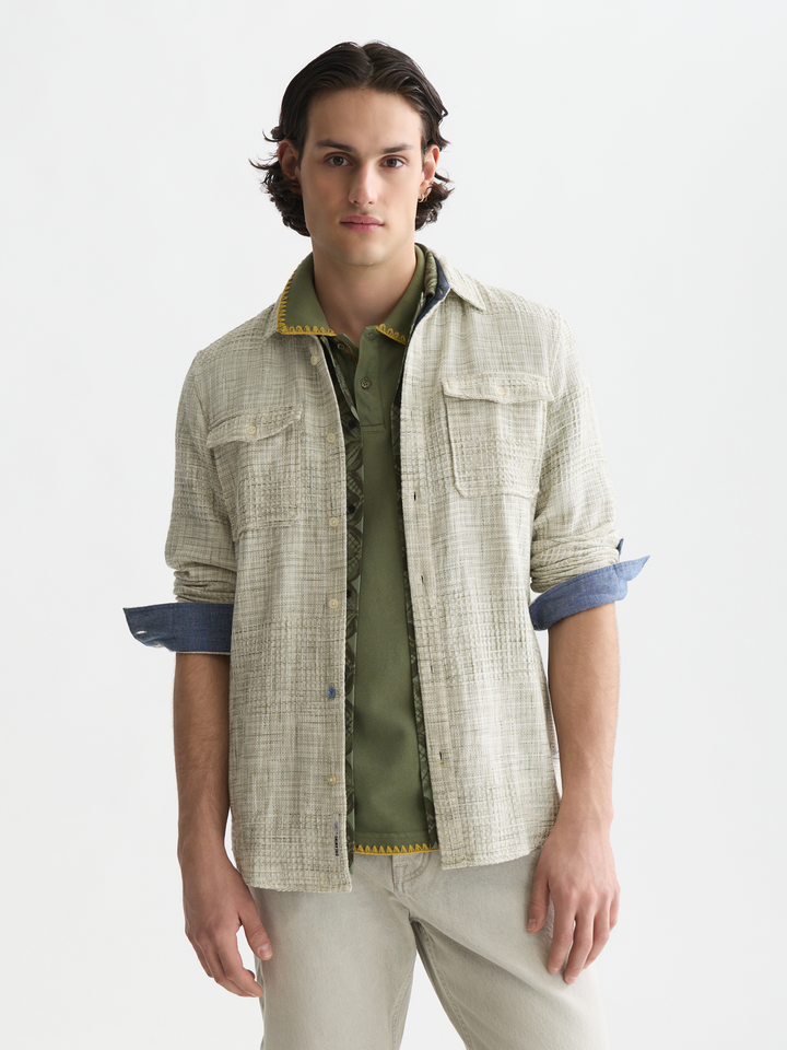 Melange waffle regular-fit shirt