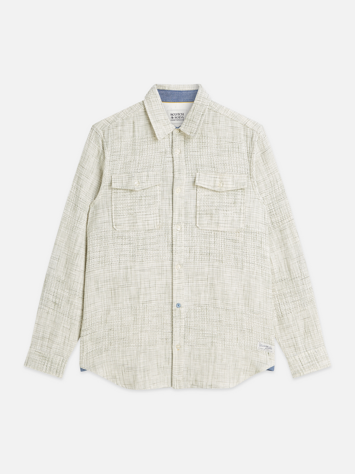 Melange waffle regular-fit shirt