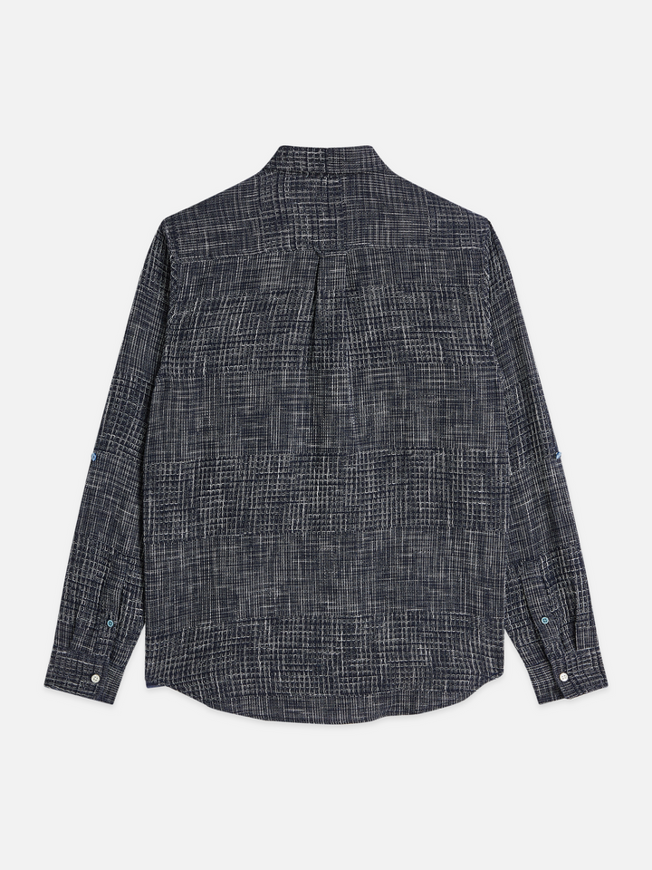 Melange waffle regular-fit shirt
