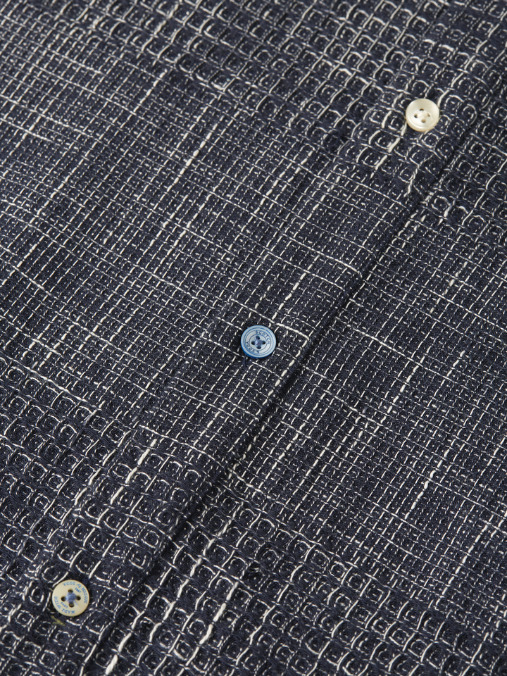 Melange waffle regular-fit shirt