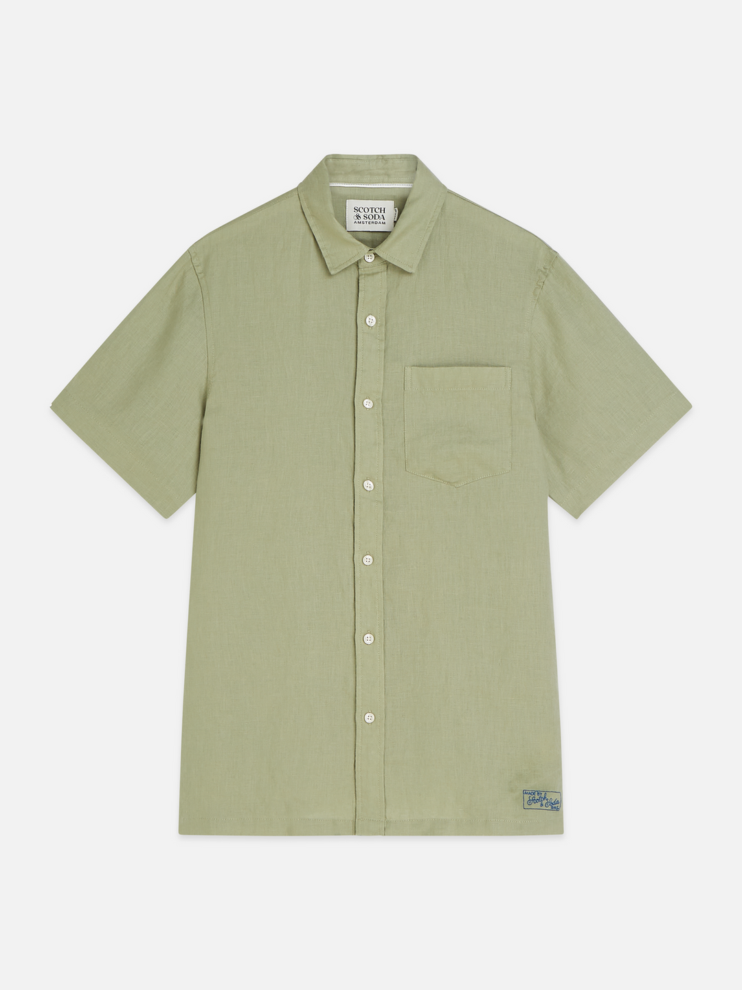 Seasonal core linen regular-fit short sleeved shirt