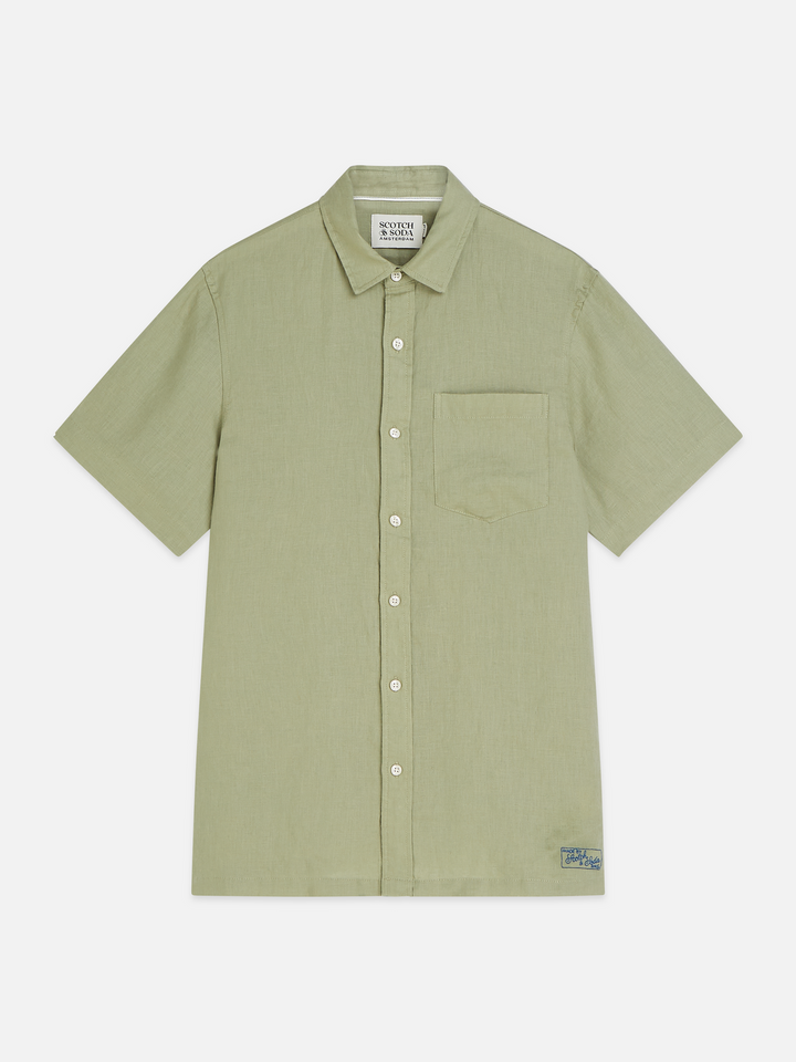 Seasonal core linen regular-fit short sleeved shirt
