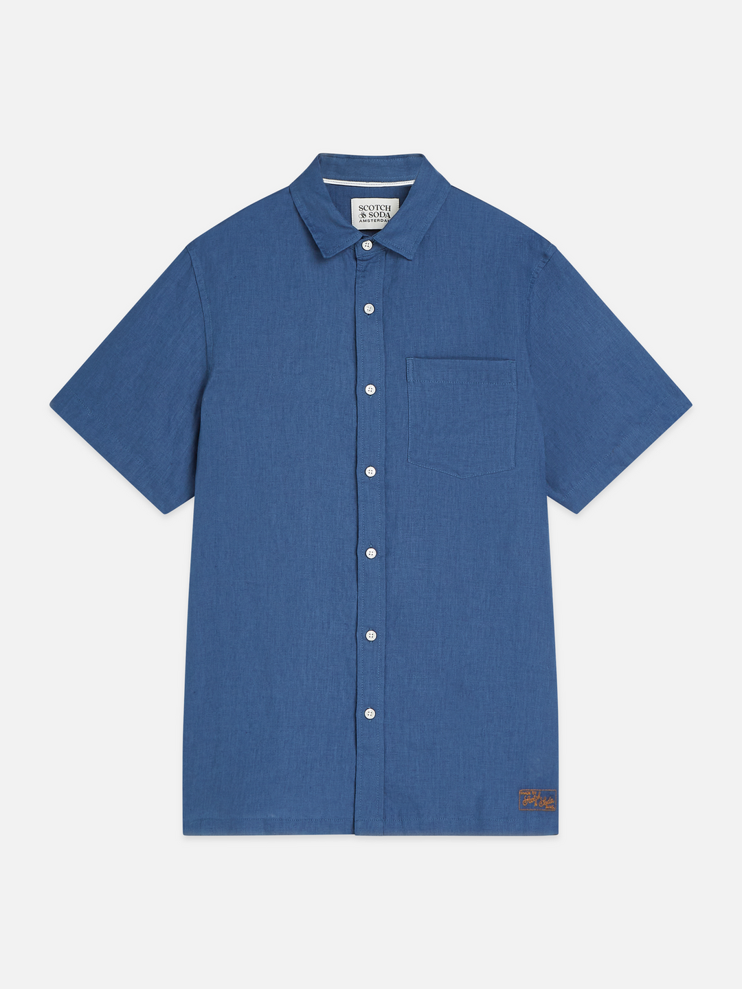 Seasonal core linen regular-fit short sleeved shirt