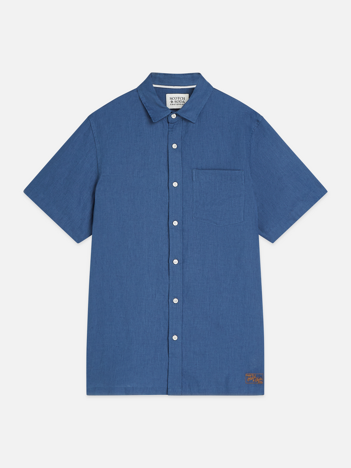 Seasonal core linen regular-fit short sleeved shirt