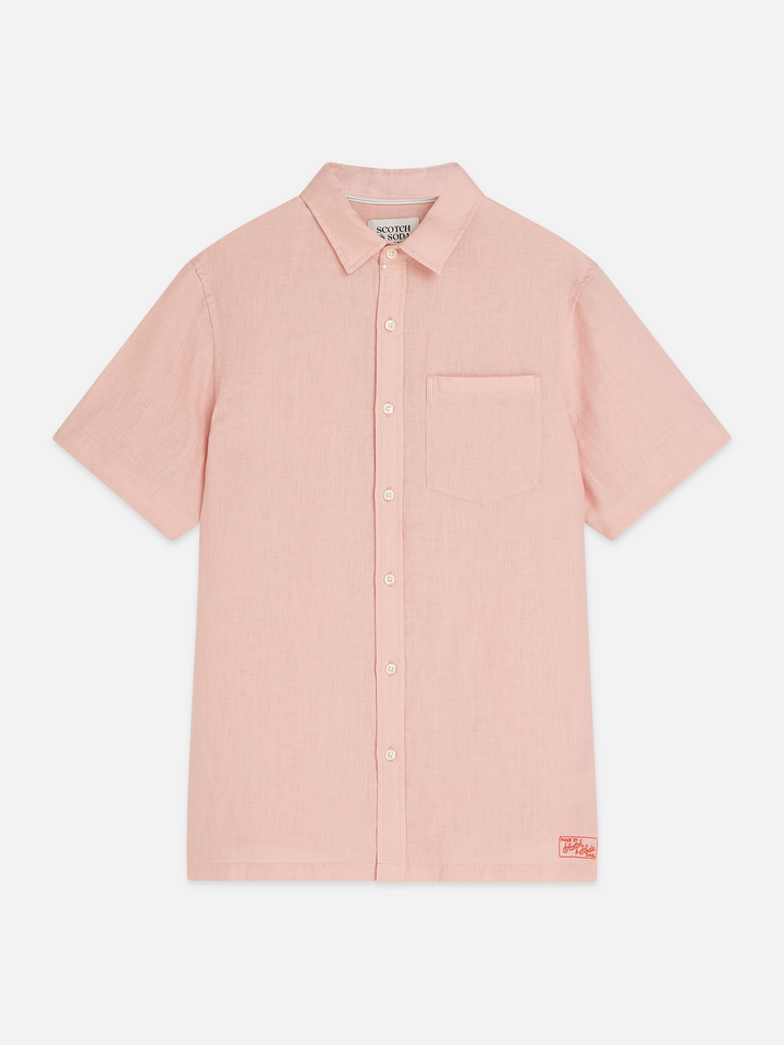 Seasonal core linen regular-fit short sleeved shirt