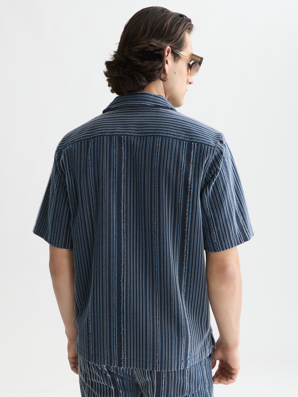 Textured relaxed-fit short sleeved shirt