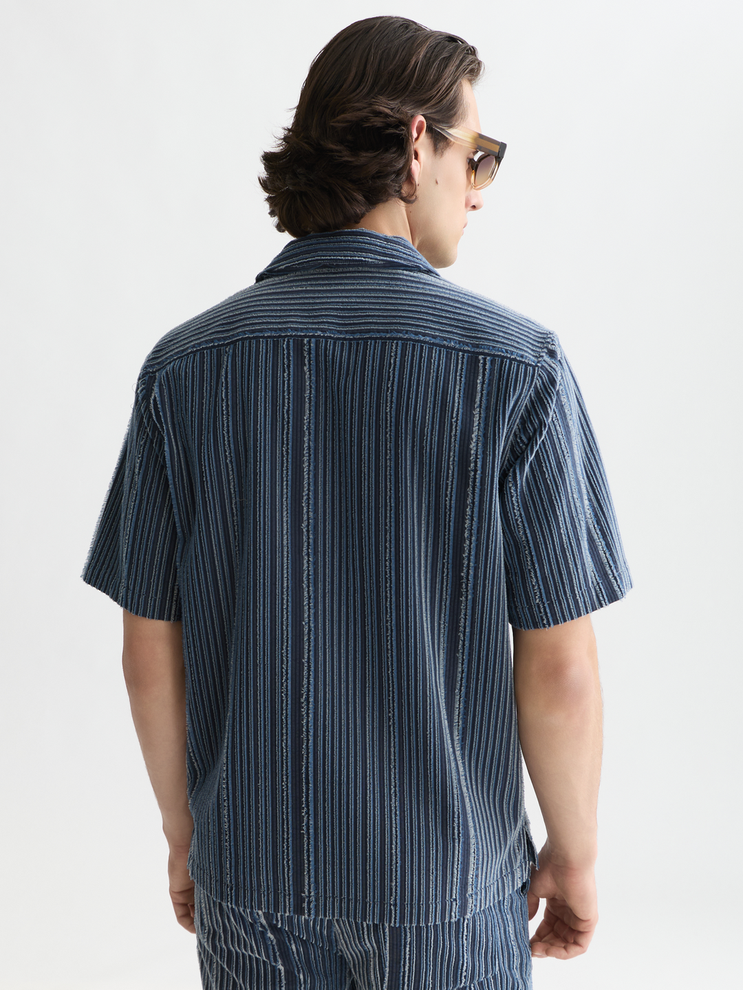 Textured relaxed-fit short sleeved shirt