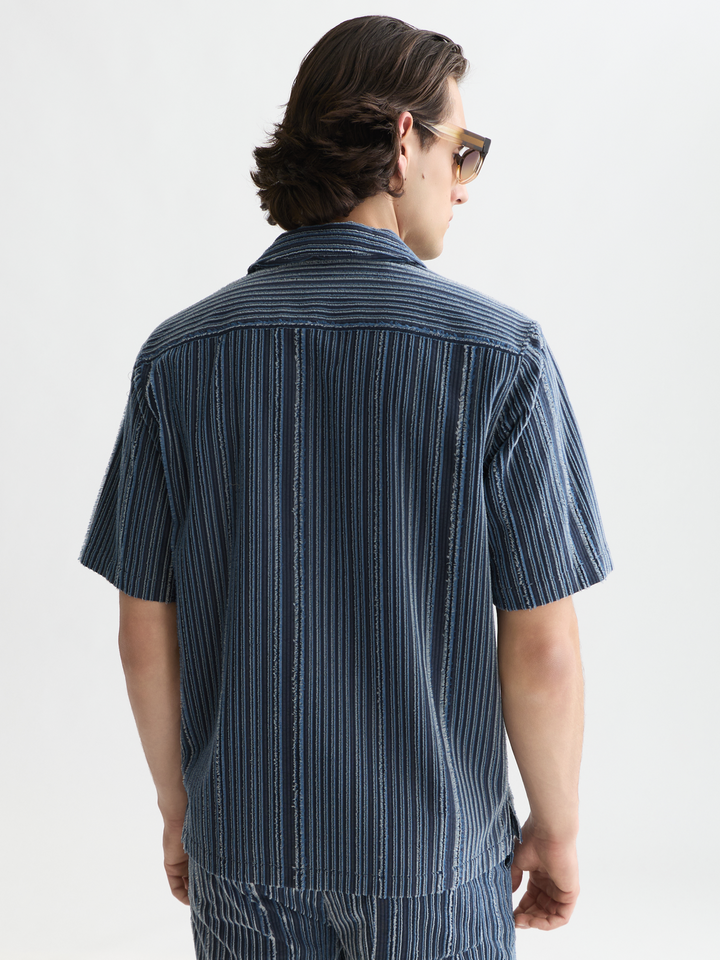 Textured relaxed-fit short sleeved shirt