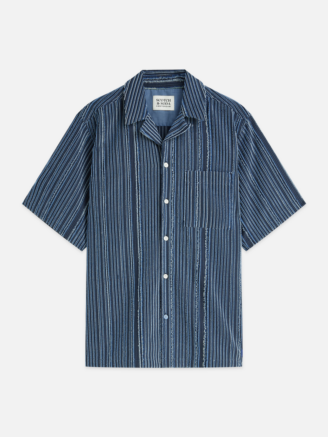 Textured relaxed-fit short sleeved shirt