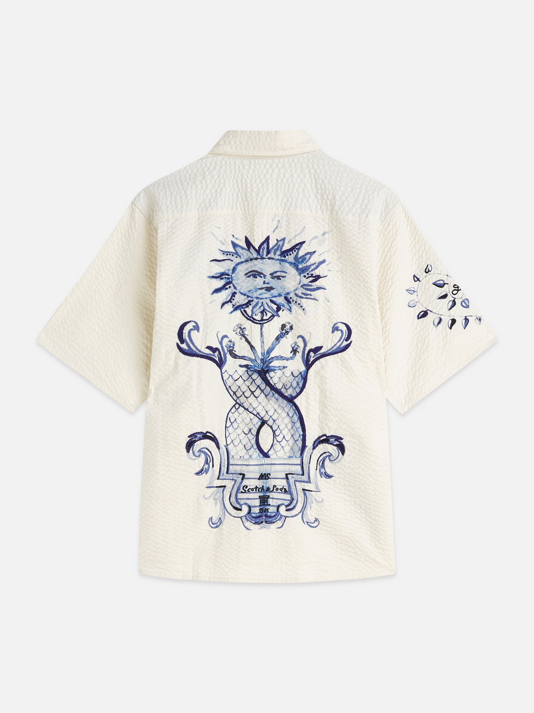 Delfts Blauw worked-out relaxed-fit short-sleeved shirt