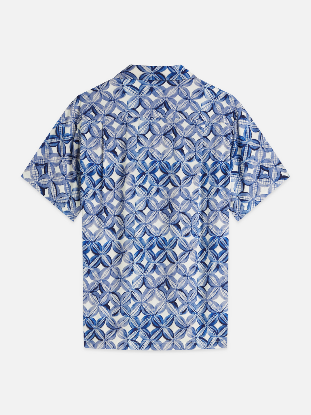Printed viscose regular-fit short-sleeved shirt