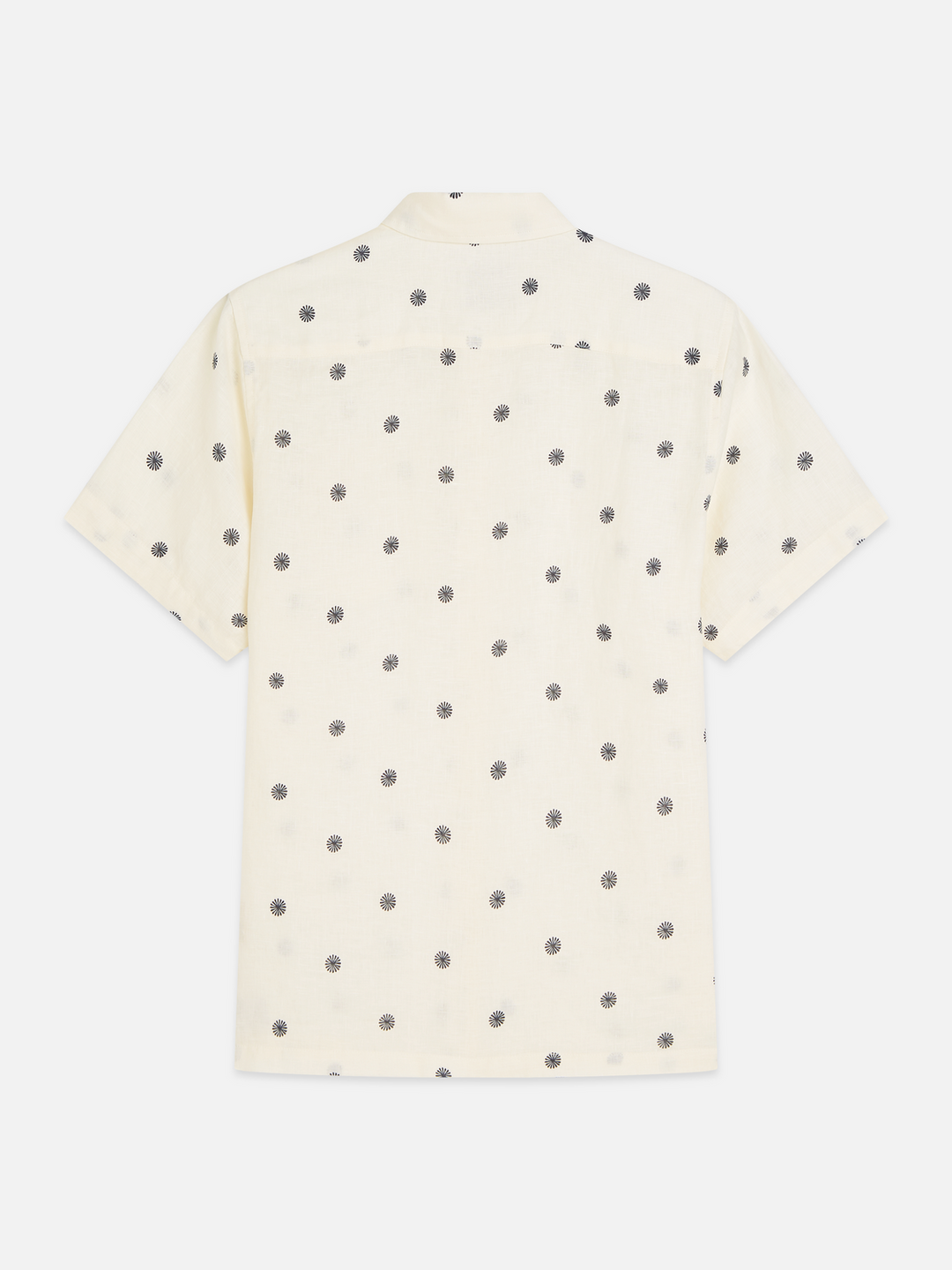 Linen printed regular-fit short-sleeved shirt