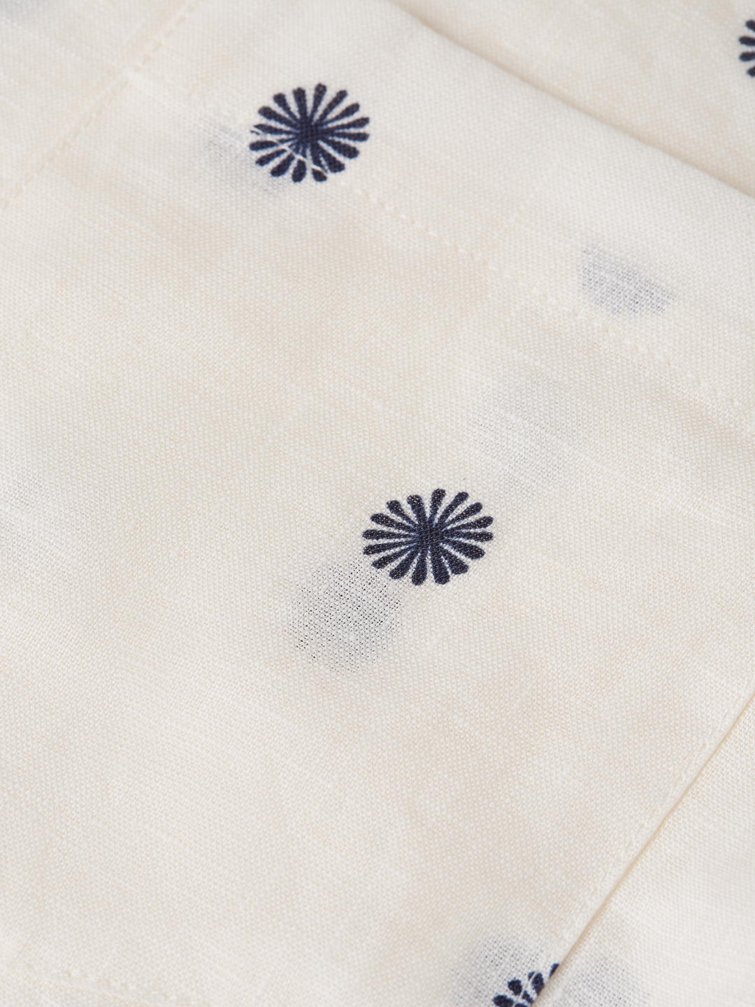 Linen printed regular-fit short-sleeved shirt