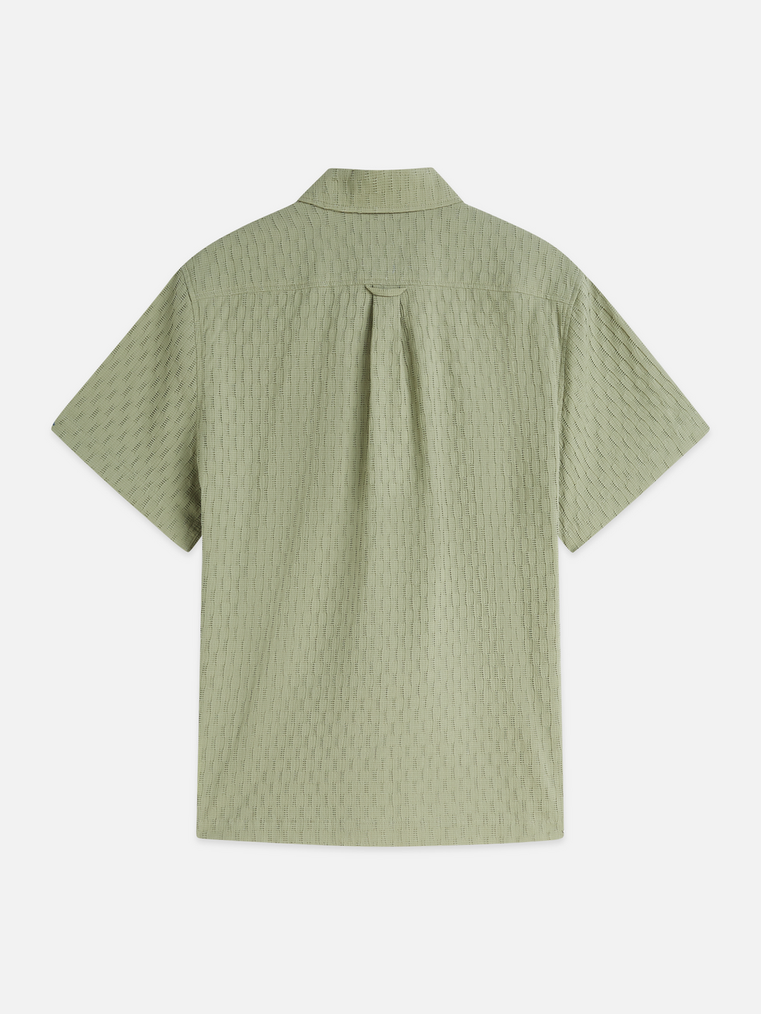 Jacquard seer-sucker regular-fit short-sleeved shirt