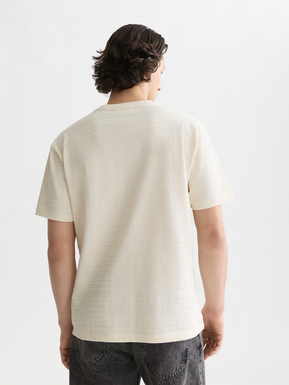 Textured jacquard relaxed-fit T-shirt